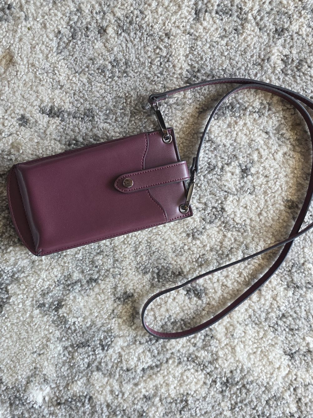 a new day Plum Crossbody Phone Clutch with Snap Strap